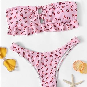 2/$20 Shein cherry strapless bikini size M